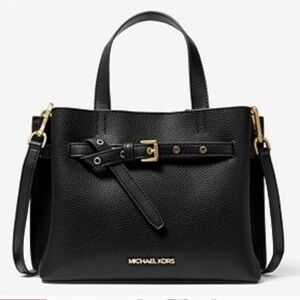 Michael Kors Black Leather Tote Bag